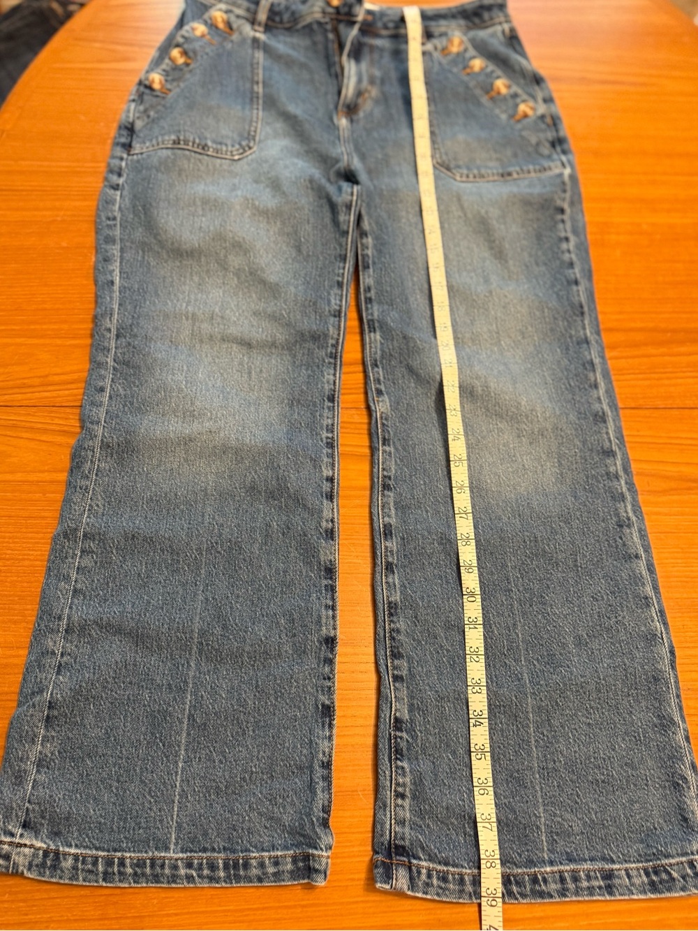 Women’s Loft Button Front wide leg jeans